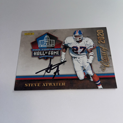 Steve Atwater Hall Of Fame Figurina Calciatori Panini 2020 Firmata - Foto 1 di 1