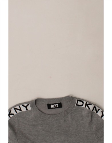 DKNY Womens Graphic Jumper Dress UK 12 Medium Grey Colourblock Rayon CJ13 - Picture 3 of 3