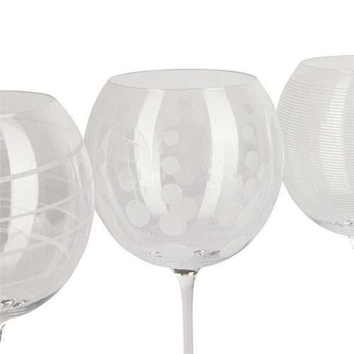 Mikasa Cheers Set Of 4 Crystal Gin Copa Balloon Glasses Precision-etched Design - Picture 10 of 14