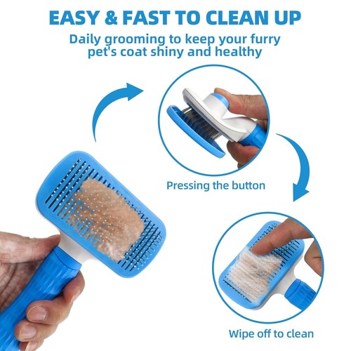Dog Brush for Shedding,6 PCS in One Pet Slicker Hair Kit 6-Blue - Picture 3 of 6