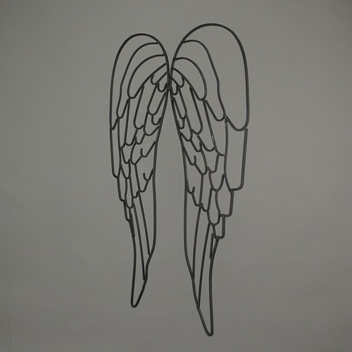 Metal Wire Art Angel WIngs Wall Sculpture 25 inch - Picture 2 of 3