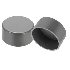2 Pack 3.5" Diameter PVC Pipe End Cover Cap Fittings for Furniture Garden, Grey