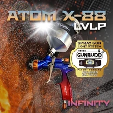 Atom X88 Spray Gun Infinity Kit – LVLP Pro Auto Paint Tool w/ 1.3 & 1.4 Tips