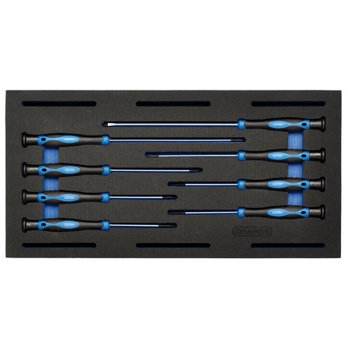 Draper Extra Long Precision Screwdriver Set in 1/4 Drawer EVA Tray 8 Piece 63399 - Picture 2 of 2