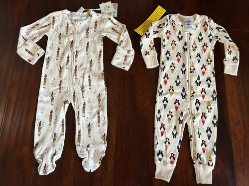 Hanna Andersson 70, Kate Quinn 6-9m ORGANIC COTTON Holiday Sleepers One Piece - Picture 2 of 2