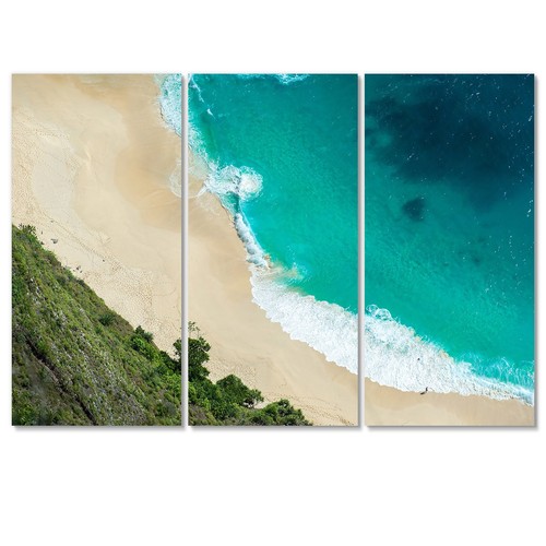 Designart "Aerial View Of Tropical Beach VI" Nautical & Coastal Canvas Wall Art - Picture 2 of 12