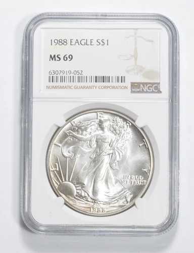 MS69 1988 American Silver Eagle NGC Brown Label *5000