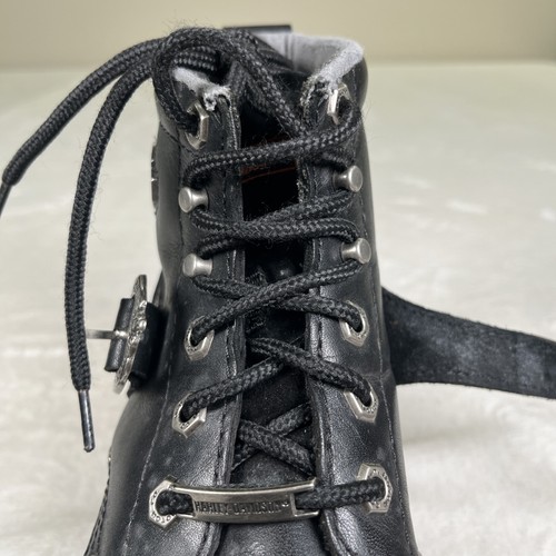 Harley Davidson Women's Buckle Black Leather Steel Toe Motorcycle Boots Size 7.5 - Picture 18 of 21