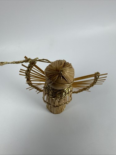 Handgefertigter Vintage Schilf Engel Gold Akzente 7" süß - Bild 5 von 6