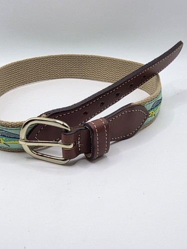 Jungen Größe 22 geflochtener Gürtel mit Mahi Design Lederenden und Messingschnalle - Bild 3 von 6