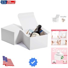 100 Eco-Friendly White Gift Boxes - 6x6x4 Sturdy Favor Boxes for Any Celebration