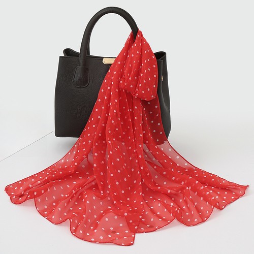 Womens Chiffon Hijabs Scarf Dots Printed Scarves Shawls for Summer Spring Autumn - Bild 21 von 24