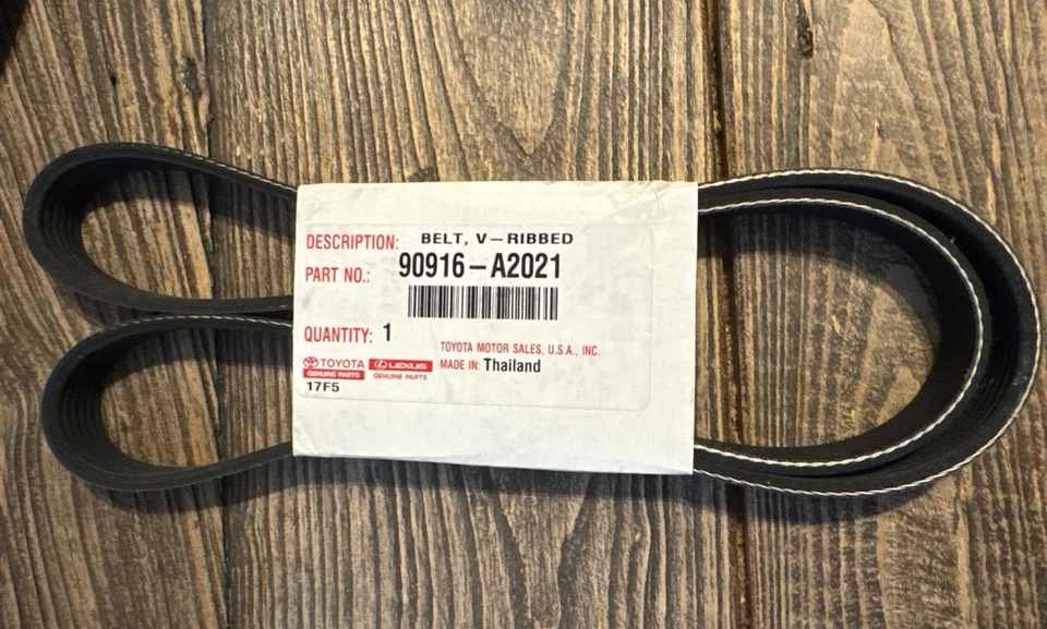 Correa de transmisión serpentina Toyota RAV4 Camry 2ARFE 2,5 L 90916-A2021 original OEM Foto 4 de 4