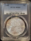 PCGS 1889 $1 NGC MS 64 Morgan Silver Dollar  🎆 BEAUTIFUL 64 GRADE  🎆
