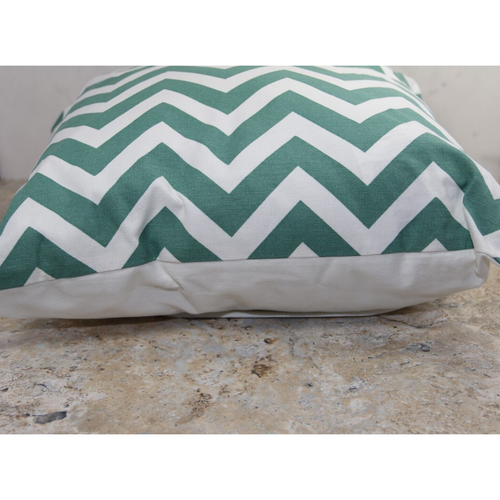 Chevron Dekokissen 18"x18" türkis, Indoor Outdoor, Einsatz & abnehmbarer Bezug - Bild 4 von 5