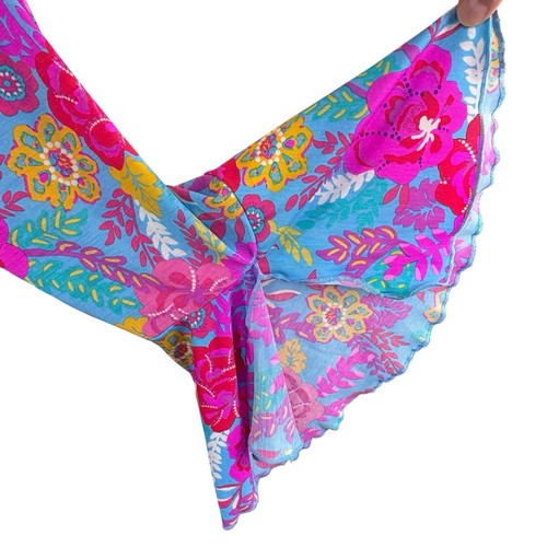 NWT Dear Scarlett Womans Floral Boho Peasant Top Size M Bright Colors Stretch - Picture 4 of 5