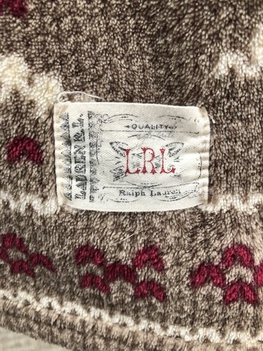 Lauren Ralph Lauren Poly Fleece Beige and Brown Fair Isle Pattern Throw Blanket - Picture 3 of 4