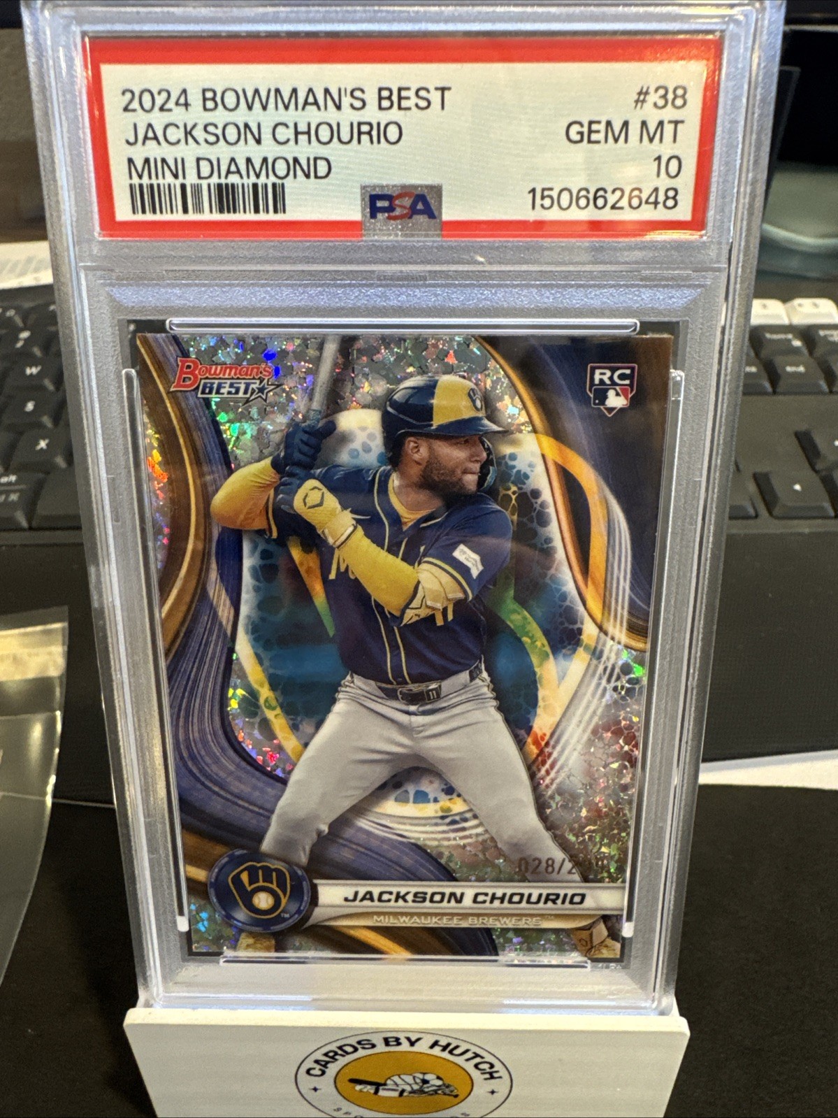 2024 BOWMAN'S BEST #38 JACKSON CHOURIO MINI DIAMOND /299 PSA 10 GEM MINT ROOKIE