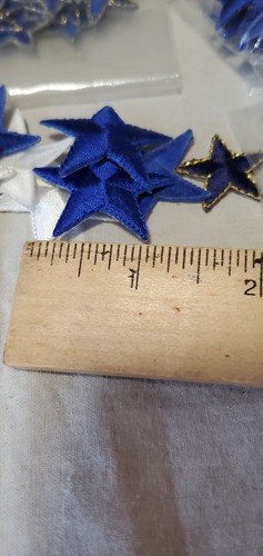 ☆Lot Of Silver Blue Green White Star Patches Star Embroidered Iron On Patch - Picture 8 of 11