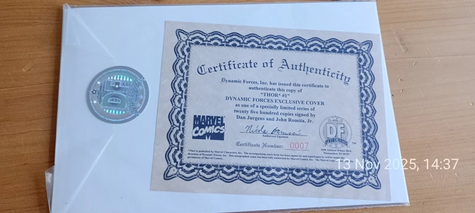 The Mighty Thor comic #1 signed by Jurgens/Romita - Image 2 of 2