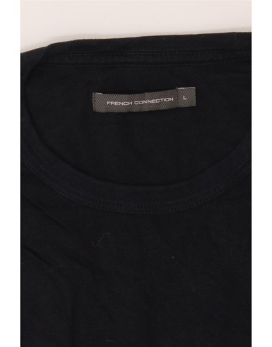 FRENCH CONNECTION Mens Top Long Sleeve Large Navy Blue DK54 - Picture 3 of 3
