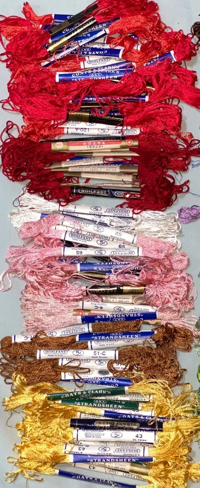 200 J&P COATS,Star, Coats & Clark Vtg STRANDSHEEN Rayon Embroidery Floss Skeins - Image 2 of 4