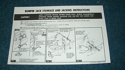 1961 Chevy Impala Hardtop Jacking Instruction Decal *FREE SHIPPING* USA MADE