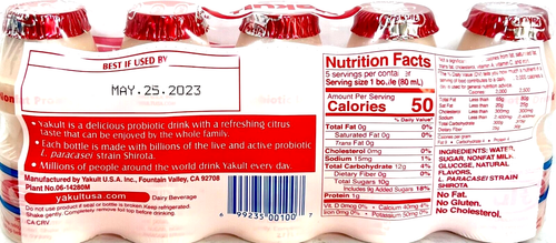 Yakult Probiotic Drink Nonfat 2.7 oz x 5 Bottles ( Pack of 2 )~08/15/2025 - Picture 2 of 5