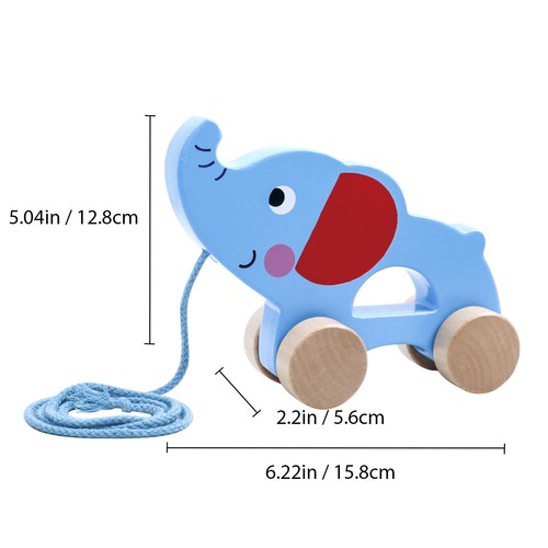 TOOKYLAND Elephant Pull Along Toy - Made of Wood, Ages 18m+ - Photo 7 sur 9
