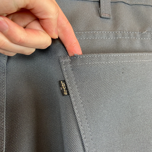 Vtg Mens 70s 80s Gray Black Tab Levis 517 Polyester Trouser Pant 34x27 Retro - Picture 7 of 10