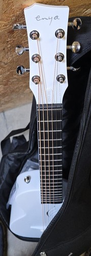Enya Nova Go Carbon Fiber 1/2 Size Guitar w/Case White NEW - Picture 7 of 7