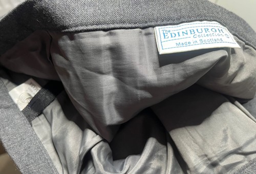EDINBURGH Made in Scotland Pure WOOL Women's Vintage Grey Pleated Skirt UK 14 16 - Picture 3 of 3
