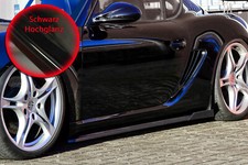 Seitenschweller mit Wing aus ABS passend für Porsche Boxster 987 Schwarzglanz