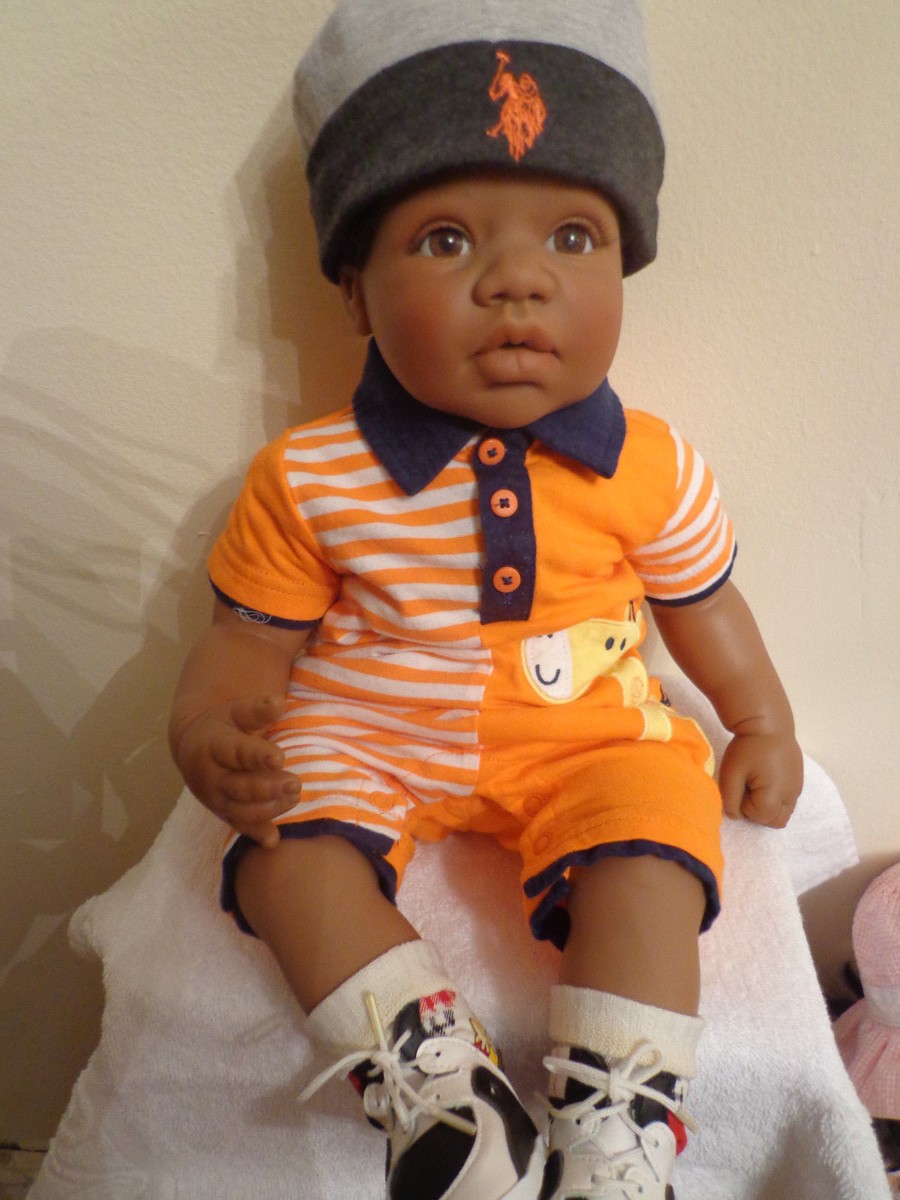 Lee Middleton Doll by Reva リボーンドール ADORABLE REVA SCHICK Lee Middleton Reborn Doll Boy Dark Skin