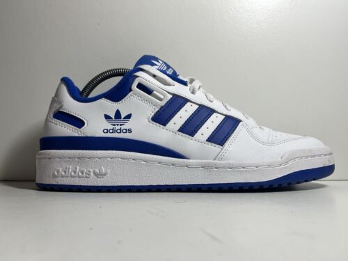 ADIDAS ORIGINALS FORUM LOW WHITE & BLUE TRAINERS SIZE 8.5 UK