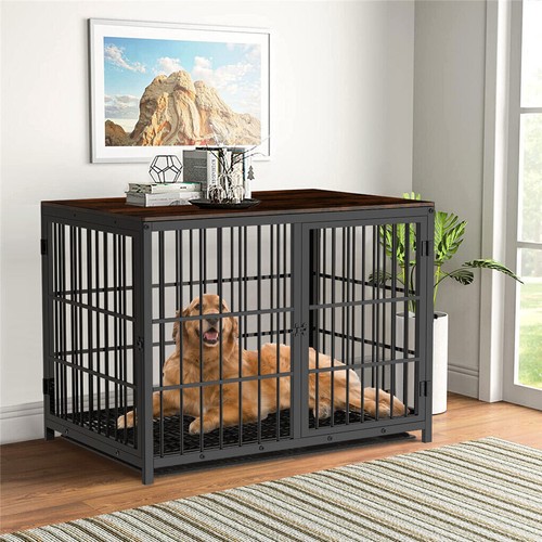 BingoPaw Wooden Dog Crate End Table Multi Doors Pet Kennel Furniture with Toilet - Picture 26 of 107