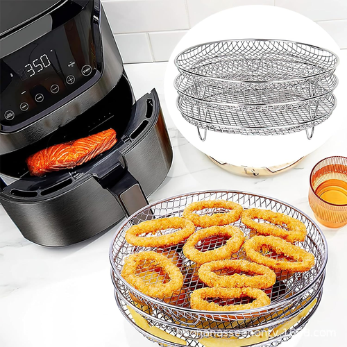 Air Fryer Basket for Oven, 7.8Inch round Air Fryer Rack with Clamp and Brush Sta - Picture 4 of 12