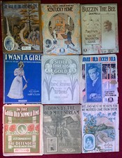 Set of 9 Vintage Piano Sheet Music Singles From The Early 1900s - Lot 1F