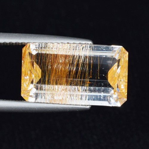 7.17 ct UNTREATED RARE NATURAL RUTILE TOPAZ - OCTAGON Gemstone See Vdo DL - Picture 3 of 3