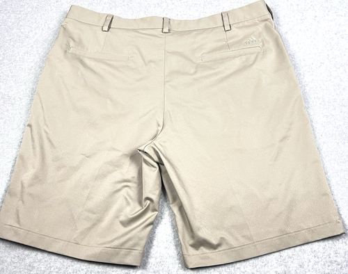 Adidas Shorts Mens XL Beige Performance Khaki Chino Slant Pockets Golf Active - Picture 2 of 10