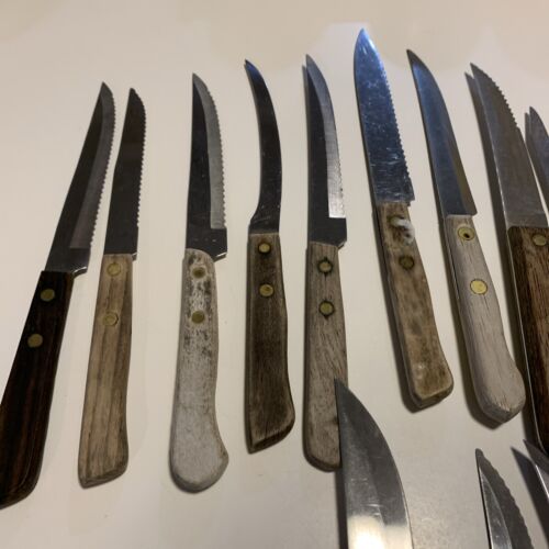 Vintage Mixed Lot Of 58 Kitchen Knives Wood Handles - Picture 11 of 11