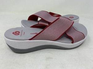 NEW-Clarks-Women-039-s-Cloudsteppers-Cross-Strap-Sandals-Grey-Red-15906-148Q-z