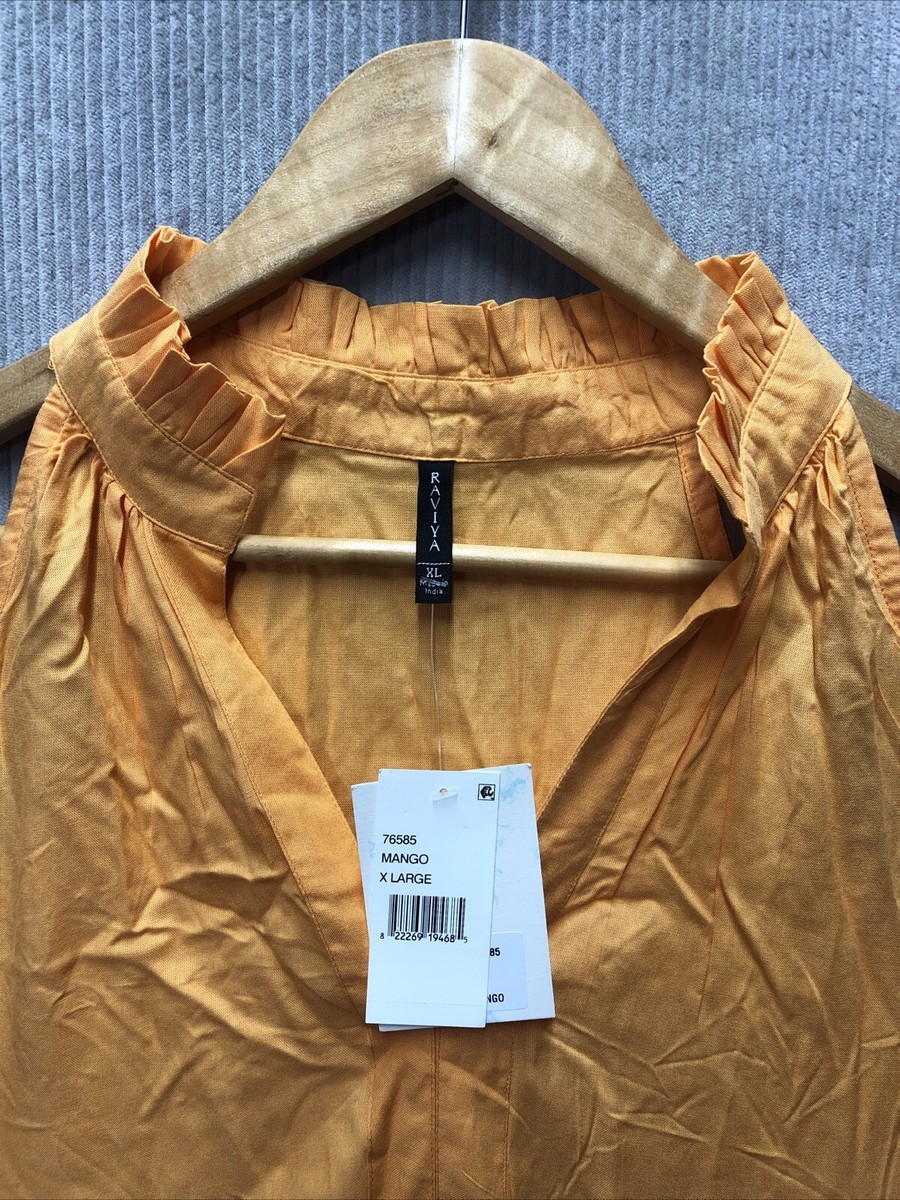 Raviya Dress Size XLarge Mango Sleeveless V Neck Mock Neck Ruffle