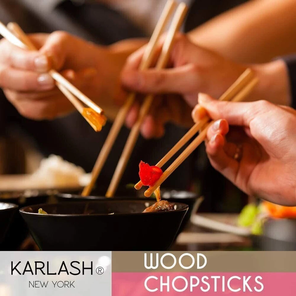 Karlash Wood Chopstick Premiun Quality (G4) 100 pcs   4.2 x 203 MM Eco Friendly - Image 3 of 4