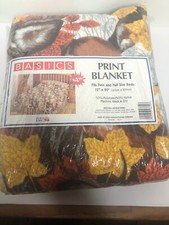 BASICS DEER Print Blanket for Twin or Full Size 72x90 NOS Vintage Man cave