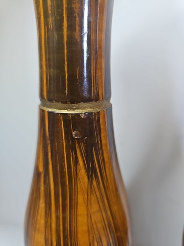 Vaso bocciolo fiori vintage dipinto a mano coppia legno decorazione da collezione - Foto 5 di 11