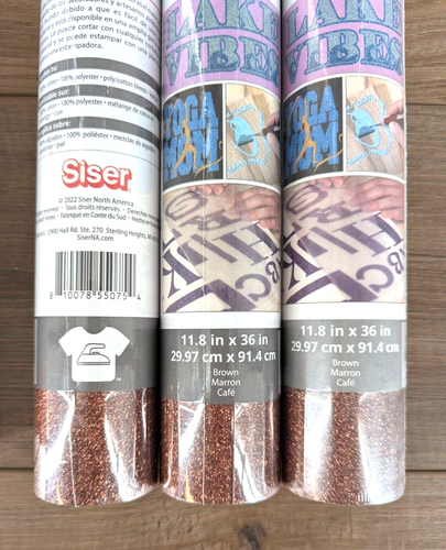 Siser lot of 7 Glitter HTV heat transfer vinyl rolls in 3 colors NEW - Picture 11 of 11