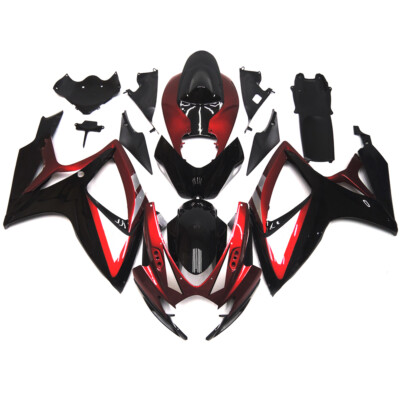 Fairing For GSXR600 750 2006 2007 K6 Suzuki Red Black Silver Bodywork Plastics