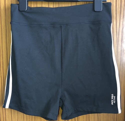 JACK WILLS ACTIVE Womens Striped Black & White Cycling Shorts SIZE 12 workout