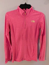 The North Face TNF 1/4 Zip Pullover Activewear Jacket Sweater Base Layer Pink XS